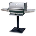 M TJK Model Heritage Series Natural Gas Grill with Drop Down Shelves on Patio Base