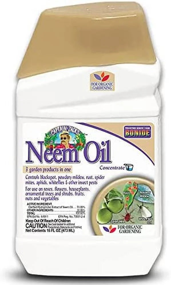 Bonide Captain Jack's Neem Oil, 16 oz. Concentrate, Multi-Purpose Fungicide, Insecticide and Miticide for Organic Gardening