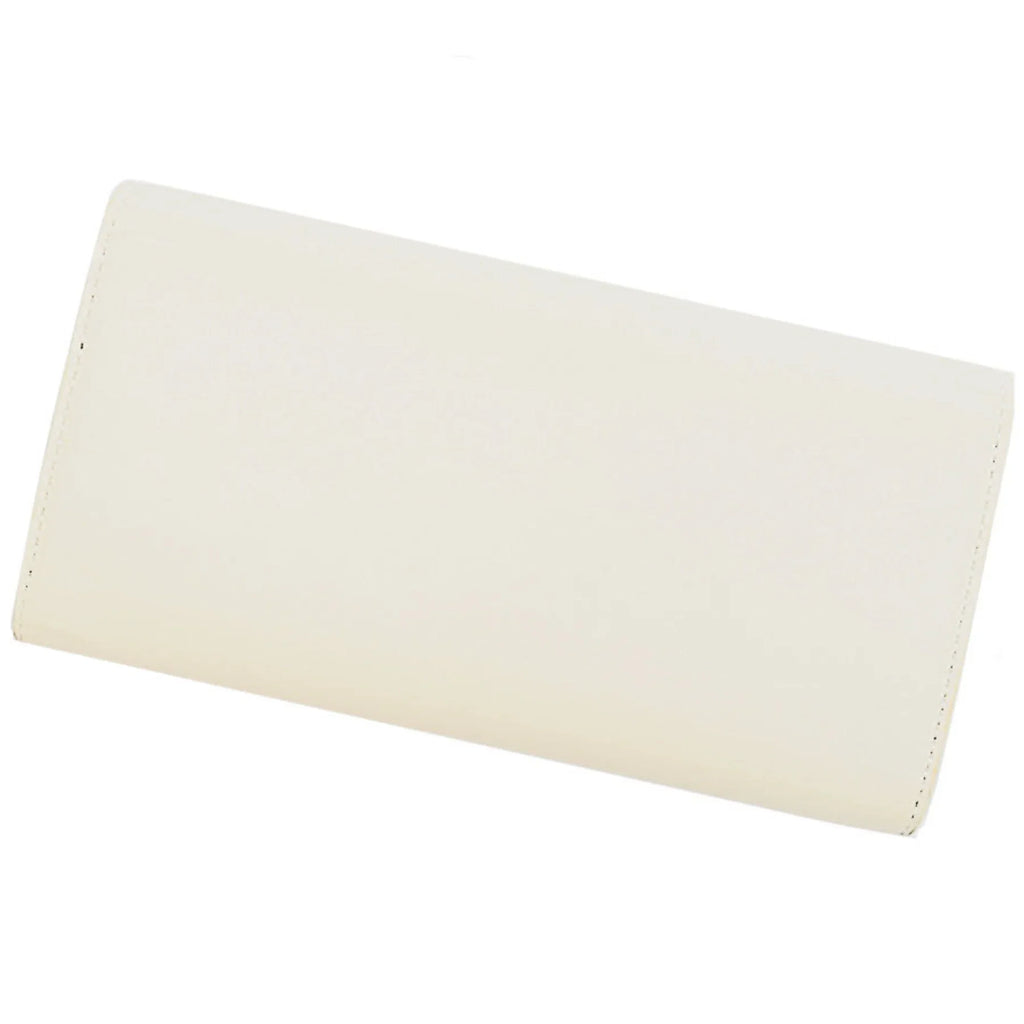 Pre-Owned Bottega Veneta BOTTEGA VENETA long wallet white x silver hold leather metal material folio women's (Good)