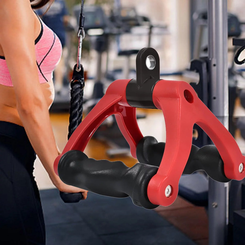Two D Rowing Handle Cable Attachment Bearing 661 Bar Row Attachment Tricep Rope Pull Down Machine for Fitness, Home ,Gym ,Back Training Red