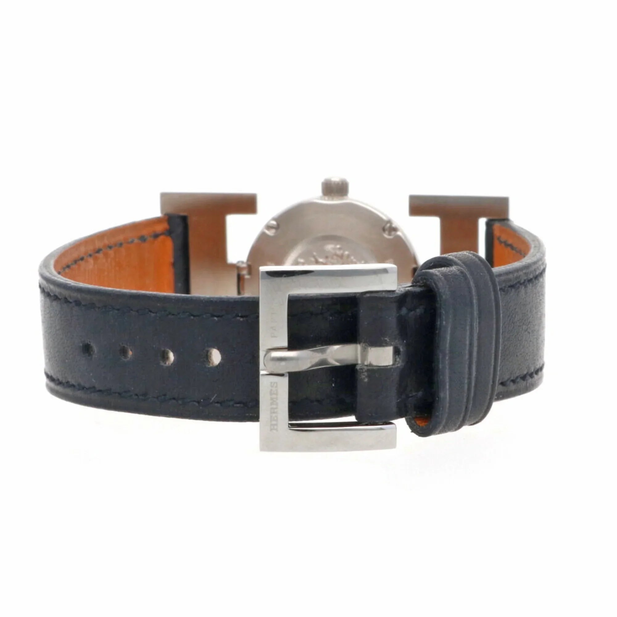 Pre-Owned Hermes Paprika Watch Stainless Steel PA1.230 Quartz Ladies HERMES Diamond Bezel (Good)