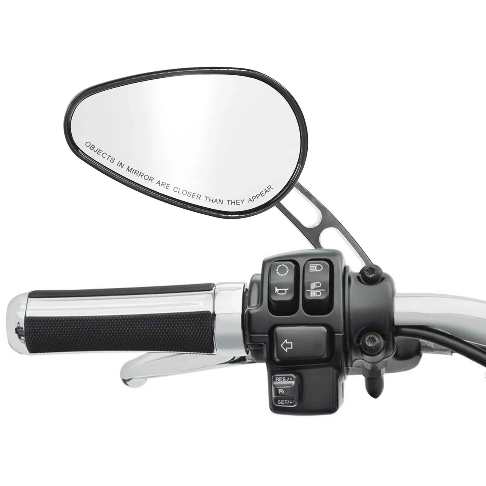 Teledu Dark Rear View Mirrors Harley Softail Deluxe FLSTN Fits 2005-2017 Fits 2016 8mm