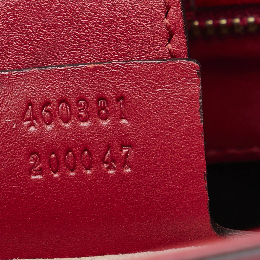 Pre-Owned Authenticated Gucci Sylvie Satchel Calf Leather Red Unisex (Good)