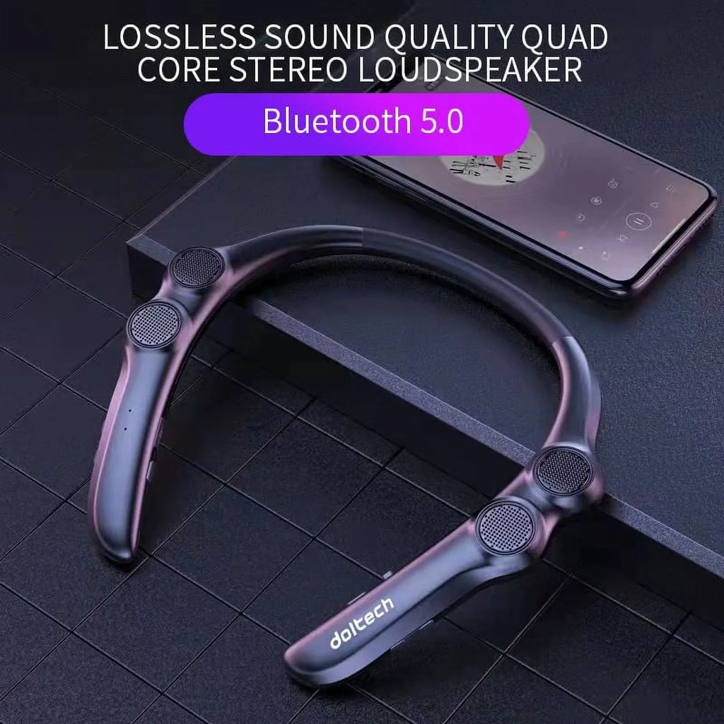 Bluetooth Compatible Speaker Hang Neck Wireless 9d Stereo Bass Portable Wearable Player 85g Mass Light 4 Speakers For Sports - Speakers