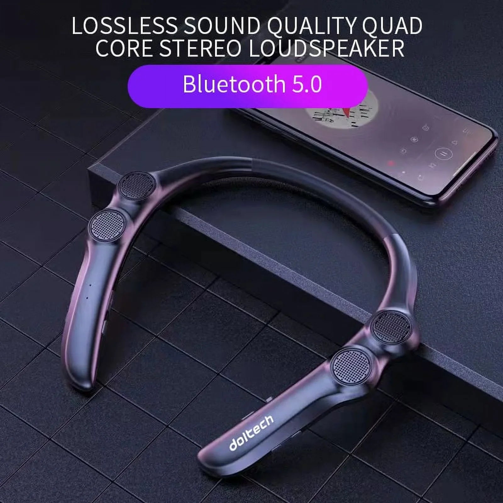 Bluetooth Compatible Speaker Hang Neck Wireless 9d Stereo Bass Portable Wearable Player 85g Mass Light 4 Speakers For Sports - Speakers
