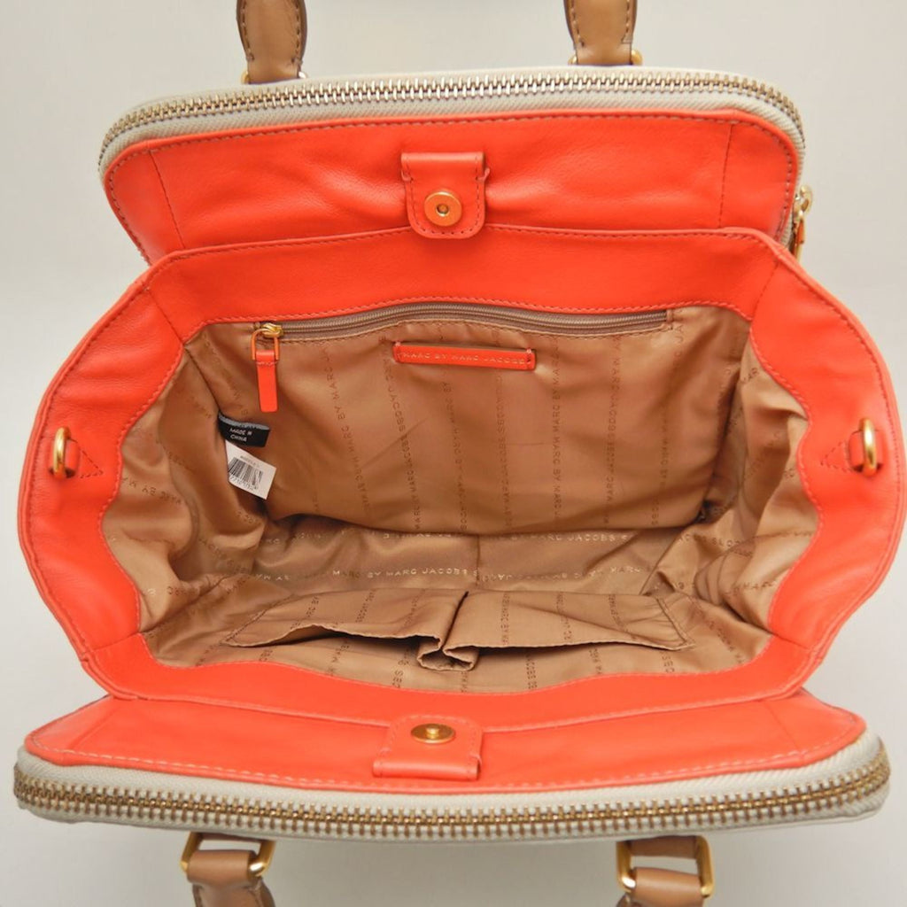 Pre-Owned MARC JACOBS M0001417A Handbag Leather Grey Orange 251616 (Good)