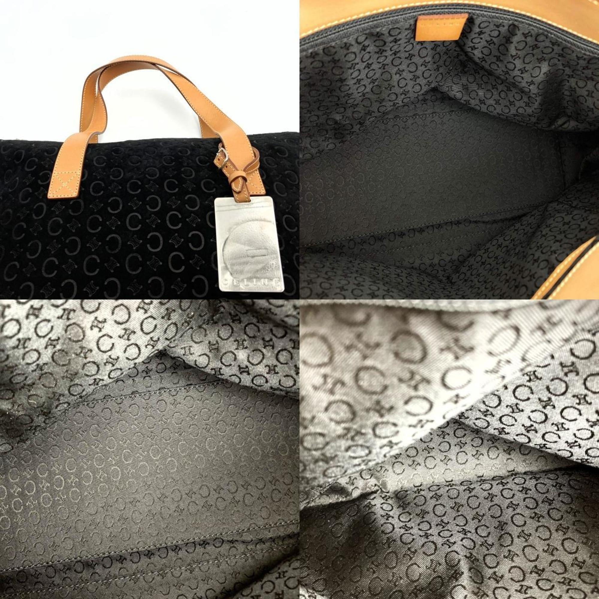 Pre-Owned CELINE C macadam tote bag handbag Ebony suede leather ladies fashion MC00 1 USED (Good)