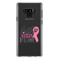 DistinctInk Clear Shockproof Hybrid Case for Galaxy Note 9 - TPU Bumper Acrylic Back Tempered Glass Screen Protector - Pink Ribbon Cancer - Faith Over Fear