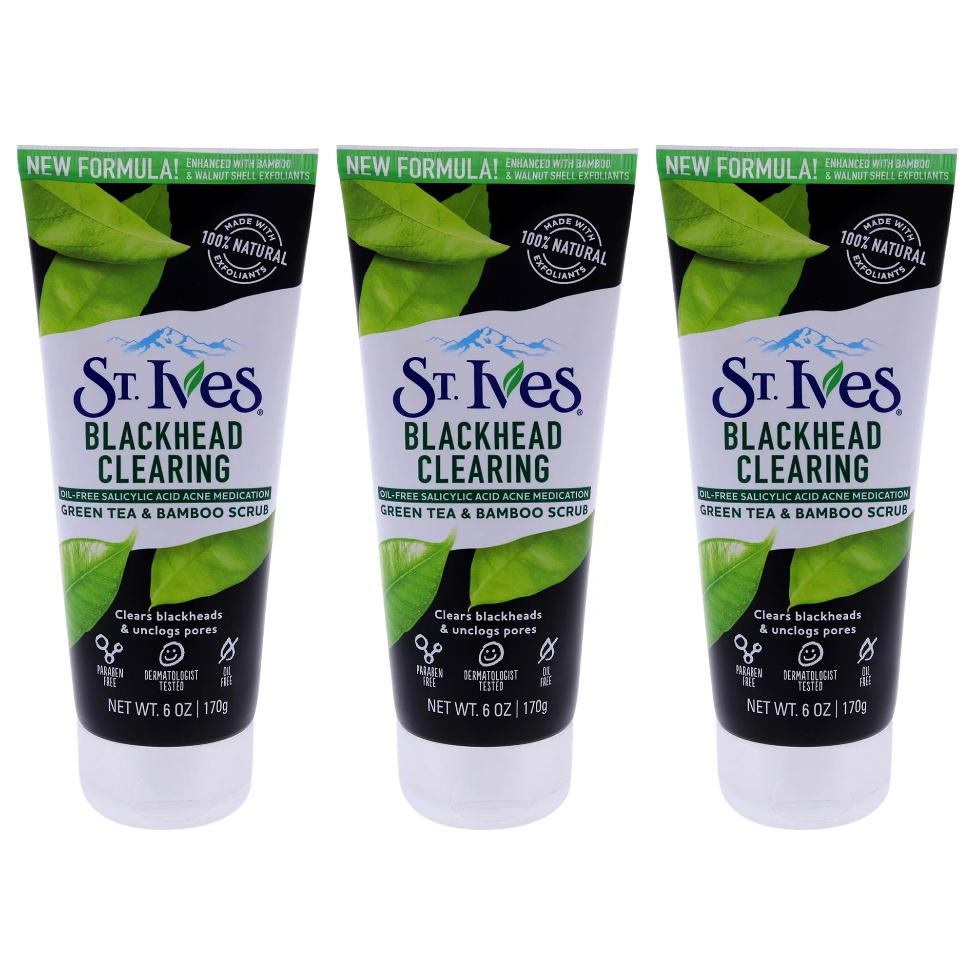 St. Ives Dark Clearing Scrub - Green Tea - Pack of 3 Scrub, 6 oz