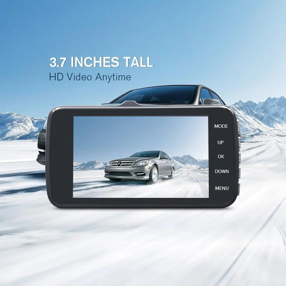 axGear Dash Cam Driving Recorder DVR Dual Camera 4 Inch LCD Vehicle Jet Box Monitor