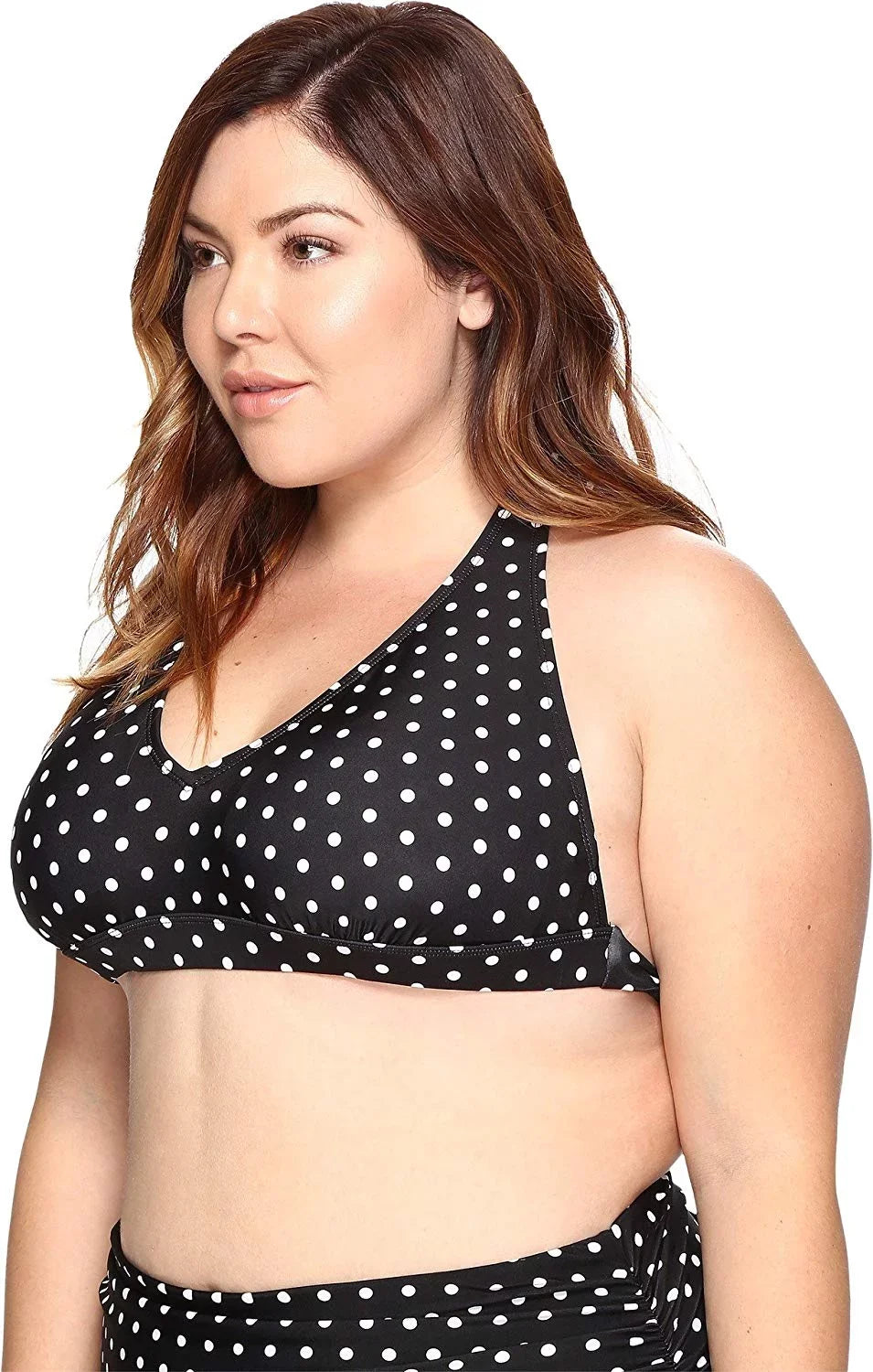 LAUREN Ralph Lauren Plus Women's Dots Halter Swimsuit Top, 20W