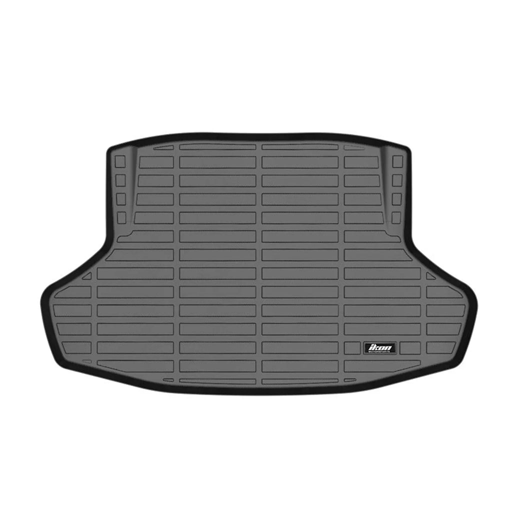 Ikon Motorsports 3D TPE Floor Mats + Trunk Mat, Compatible with 2022-2024 Honda Civic Ebony All Weather Waterproof Anti-Slip Floor Liners Front & 2nd Row Full Set Interior Storage Cover Accessories