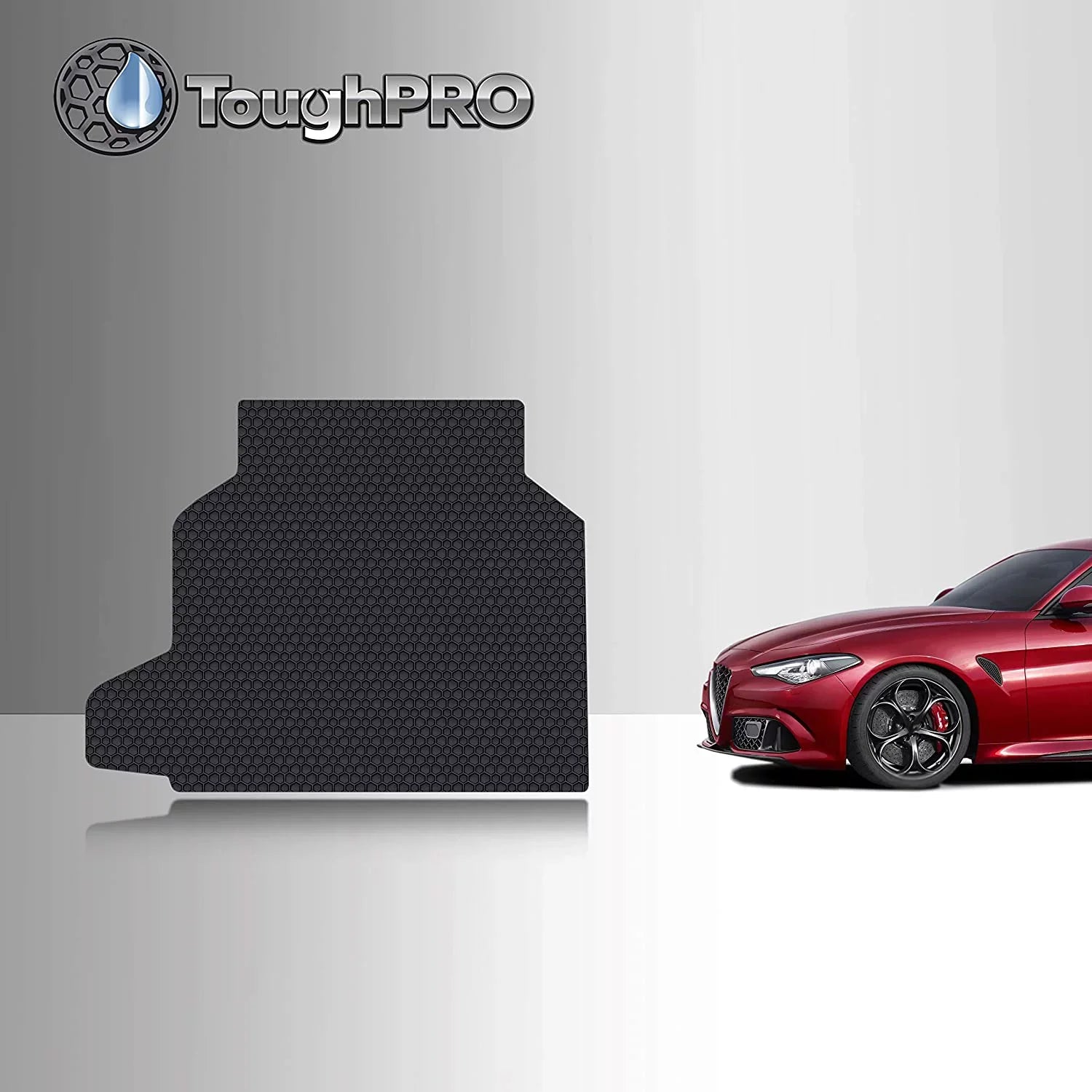 TOUGRO Cargo/Trunk Mat Accessories Compatible with Alfa Romeo Giulia - All Weather - Heavy Duty - Custom Fit - (Made in USA) - 2021
