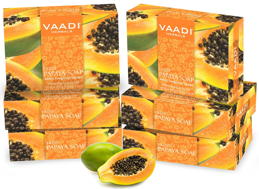 Vaadi Herbals Fresh Papaya Soap, 75G (Pack Of 6)