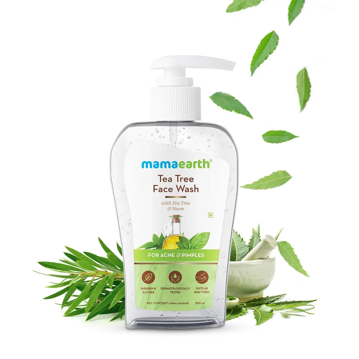 Mamaearth Tea Tree Face Wash with Neem for Acne & Pimples 250ml for Cleansing