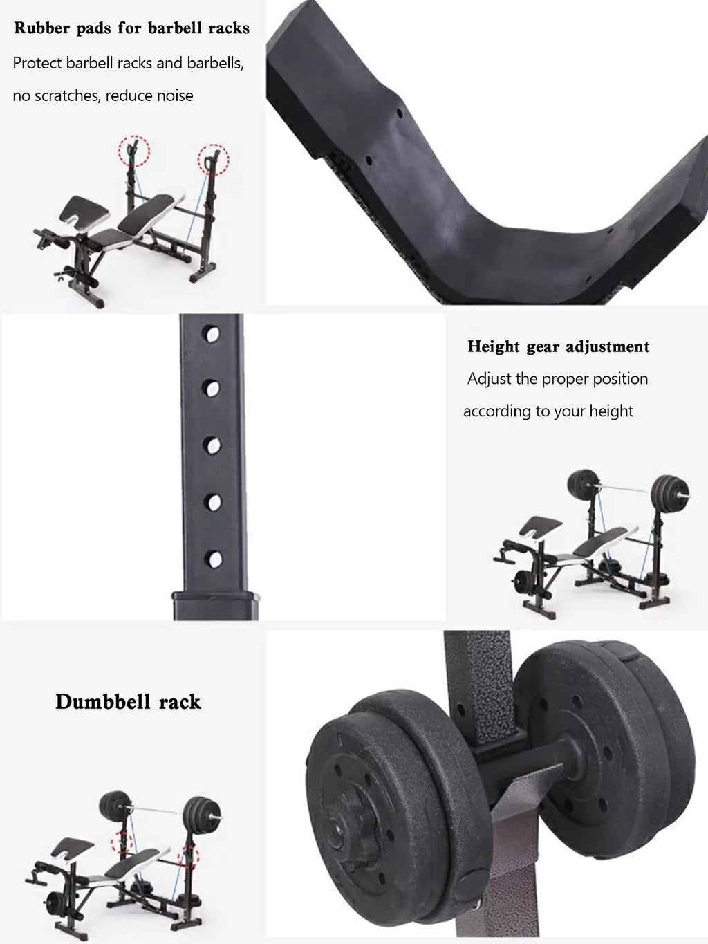 US Stock Body Champ Olympic Mass Bench, Workout Equipment for Home Workouts, Bench Press with Preacher Curl, Leg Developer and Crunch Handle for At Home Workouts