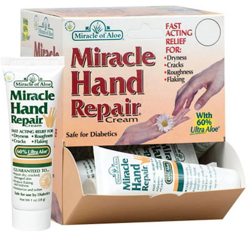 Miracle Of Aloe OZ Miracle Hand Repair Cream With 60% Aloe Counter Display For Dry Cra