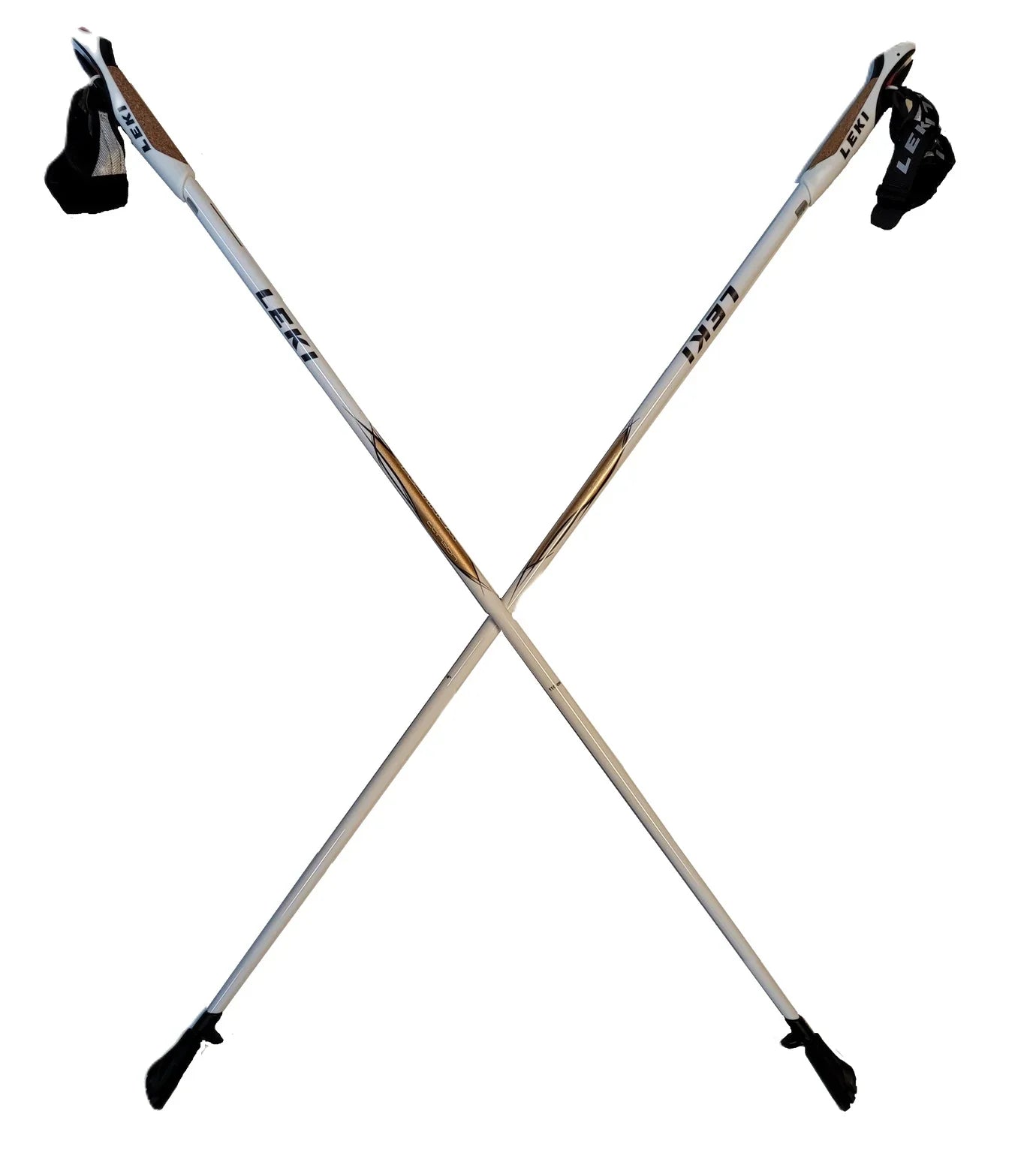 LEKI Nordic Walking Platinium Fixed Length Walking Poles White 110cm
