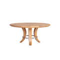 Elegant Round Wooden Dining Table with Metal Accent Ring
