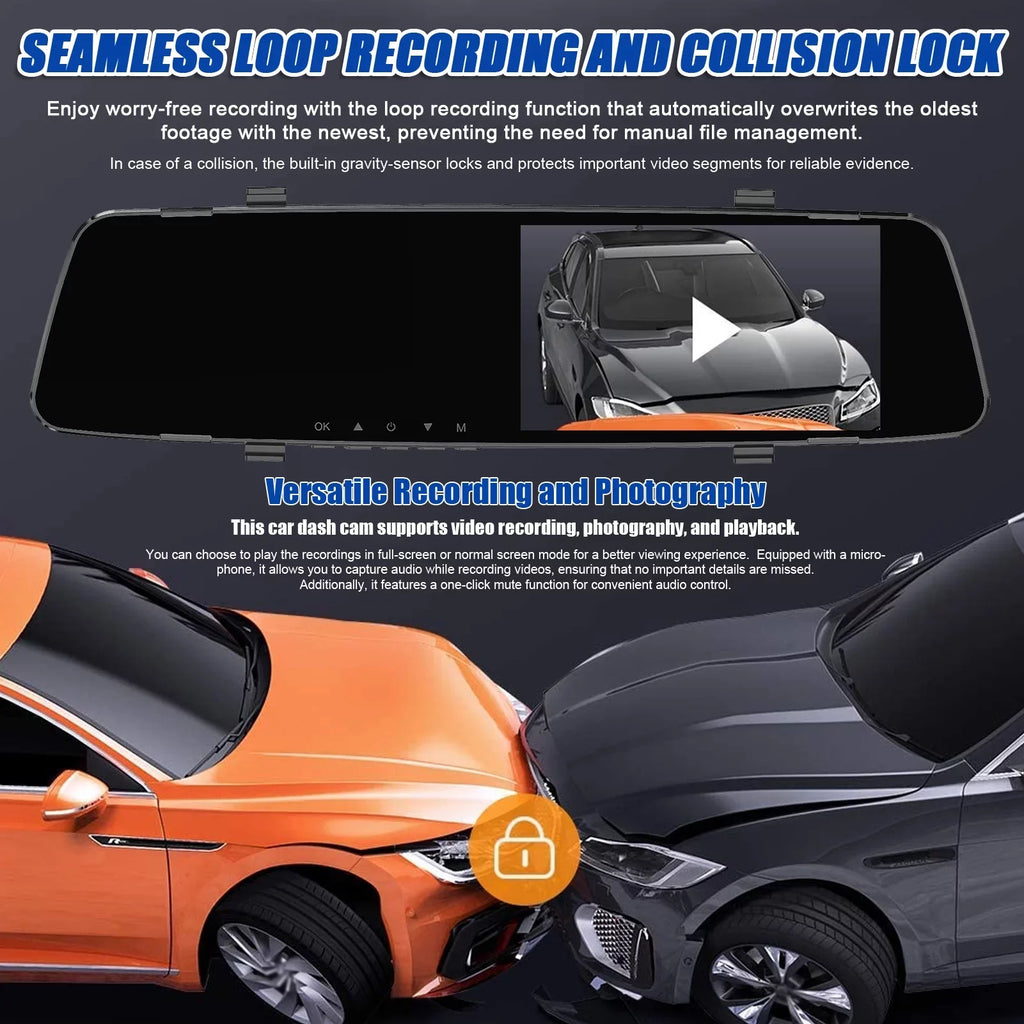 Dazzduo Dash Camera,Dash Camera Rear Dual Camera Dual Camera 4.3 Radars Rear Dual Inch Screen Support Reverse Radars Rear 4.3 Inch Screen 1080P DVR Dash Camera 4.3 Inch 4 Reverse Radars Rear 1080P 4