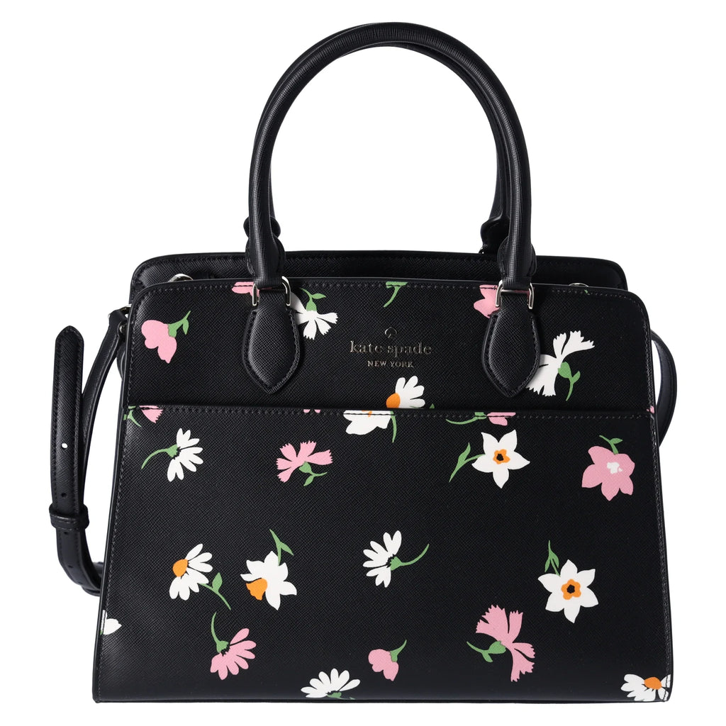 Kate Spade New York Madison Floral Waltz Medium Satchel Ebony Multi