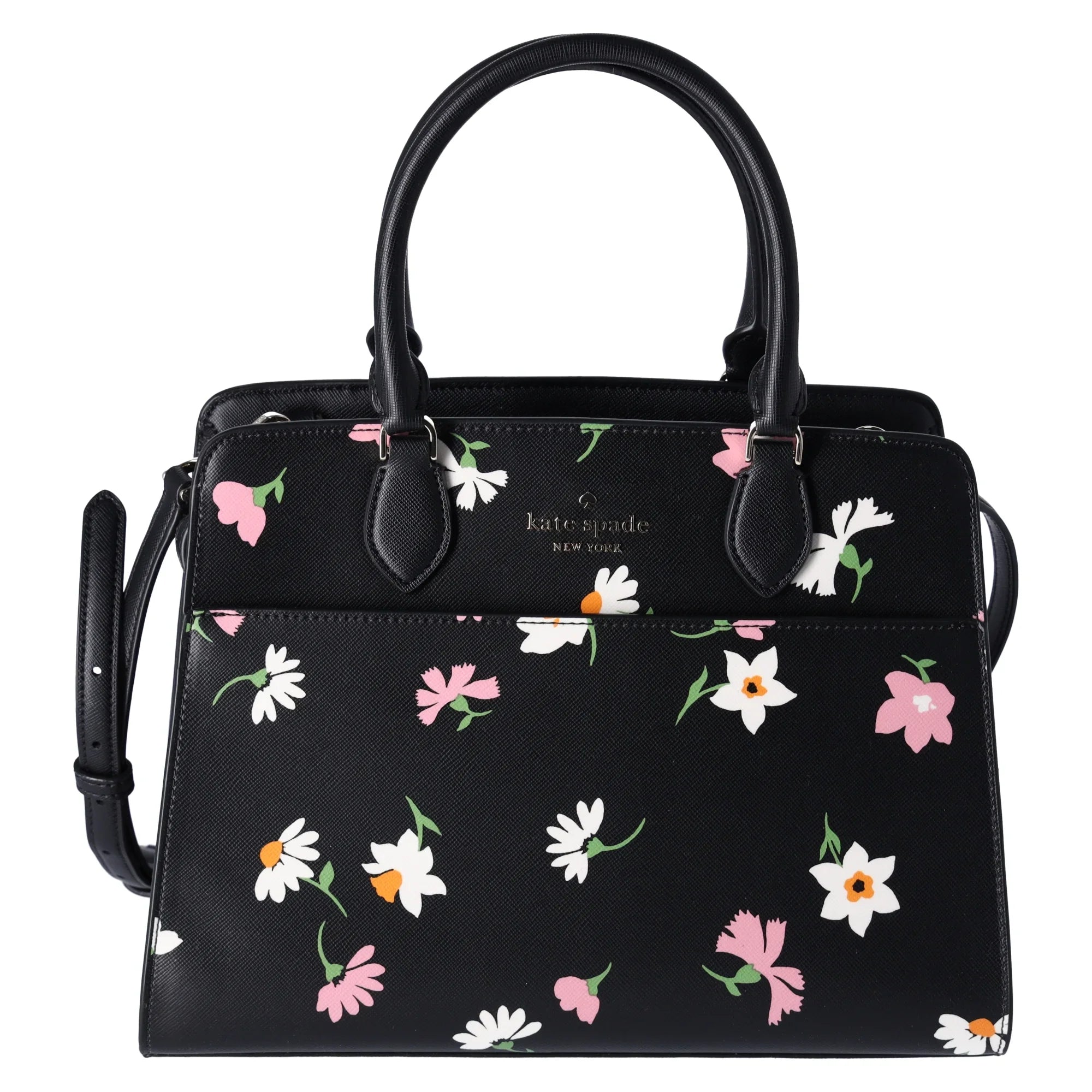 Kate Spade New York Madison Floral Waltz Medium Satchel Ebony Multi