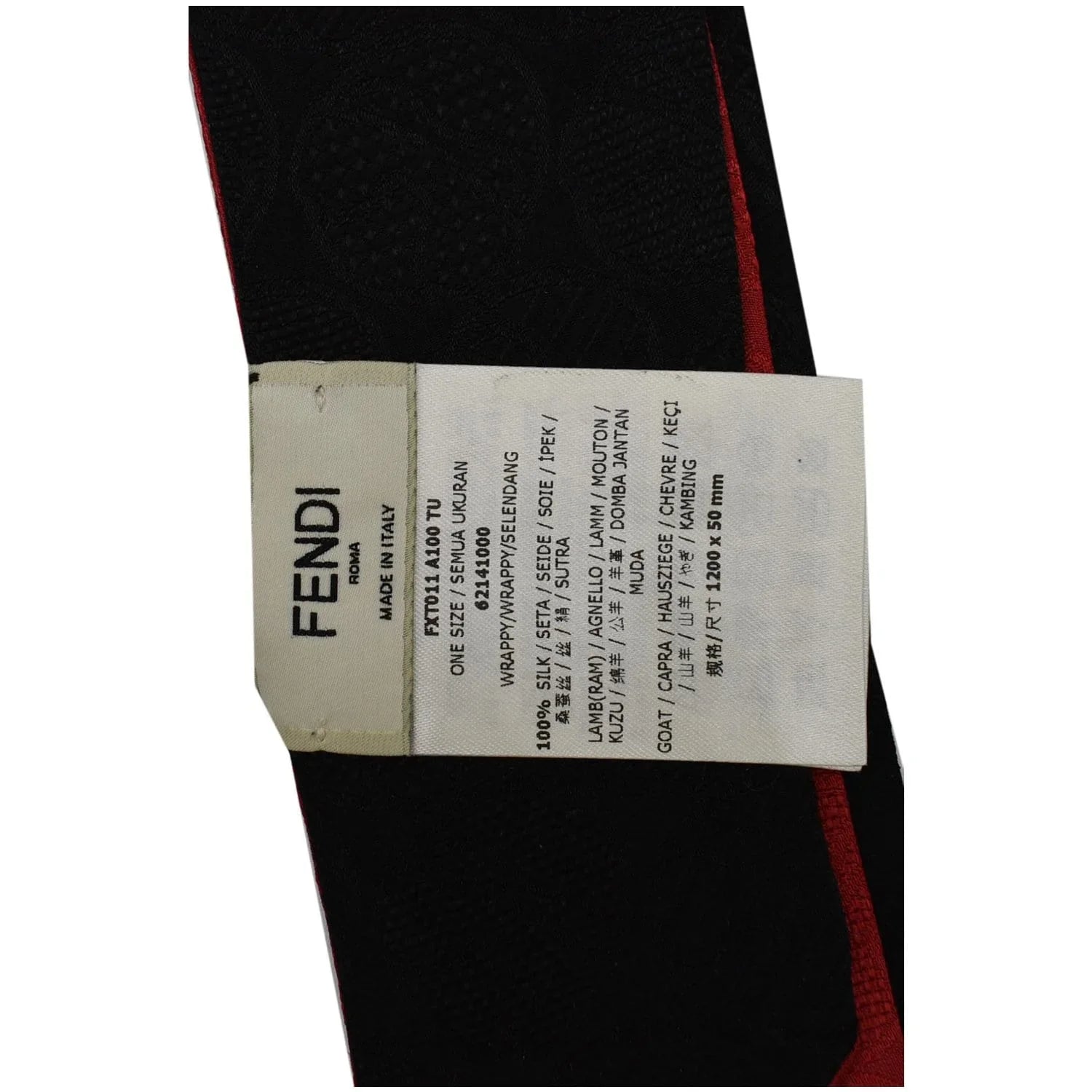 Pre-owned FENDI Karlito Wrappy Silk Scarf Red
