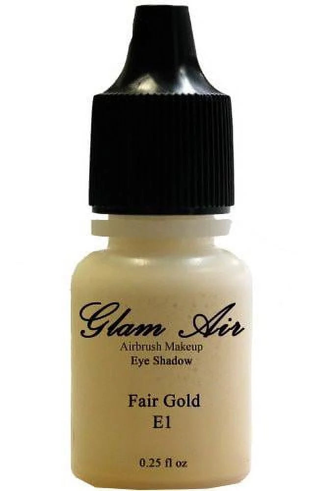 Glam Air Set of Three (3) s-E1 Fair Gold E4Copper Cocoa, &amp; E9shimmery Green, Airbrush Water-based 0.25 Fl. Oz. Bottles of Eyeshadow Shimmery Green, Copper Cocoa, Fair Gold