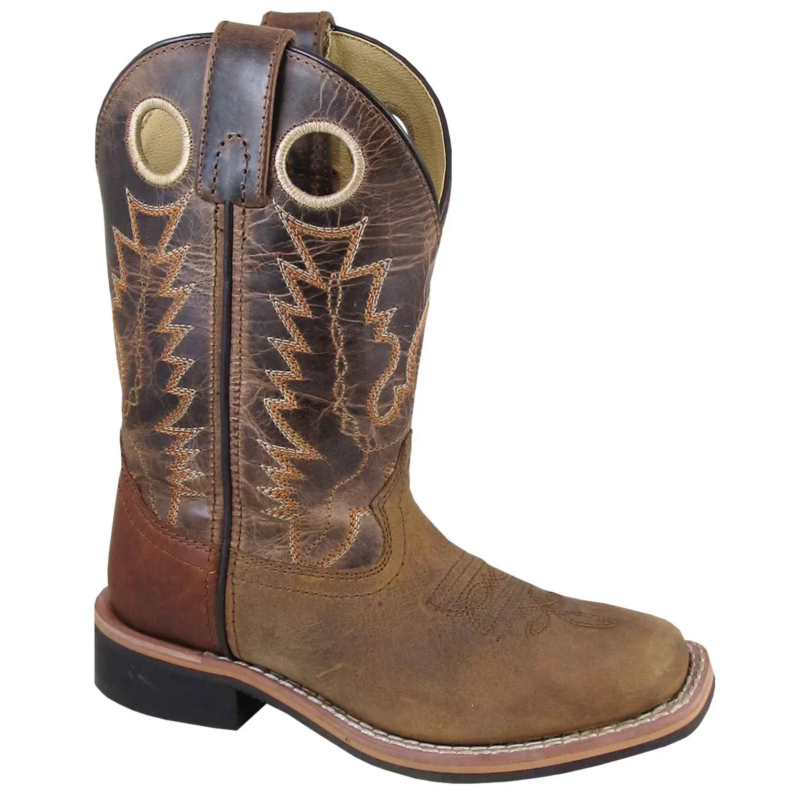 Smoky Mountain Boys' Jesse Western Boot Square Toe Brown 12 D(M) US