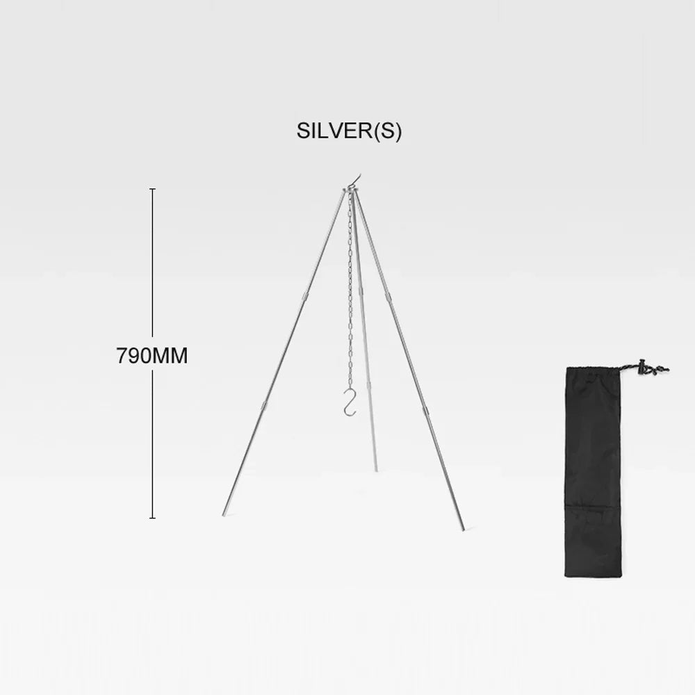 walmeck Detachable Campfire Tripod Bonfire Rack - Portable Aluminum Alloy Folding Bracket for Camping Picnic BBQ