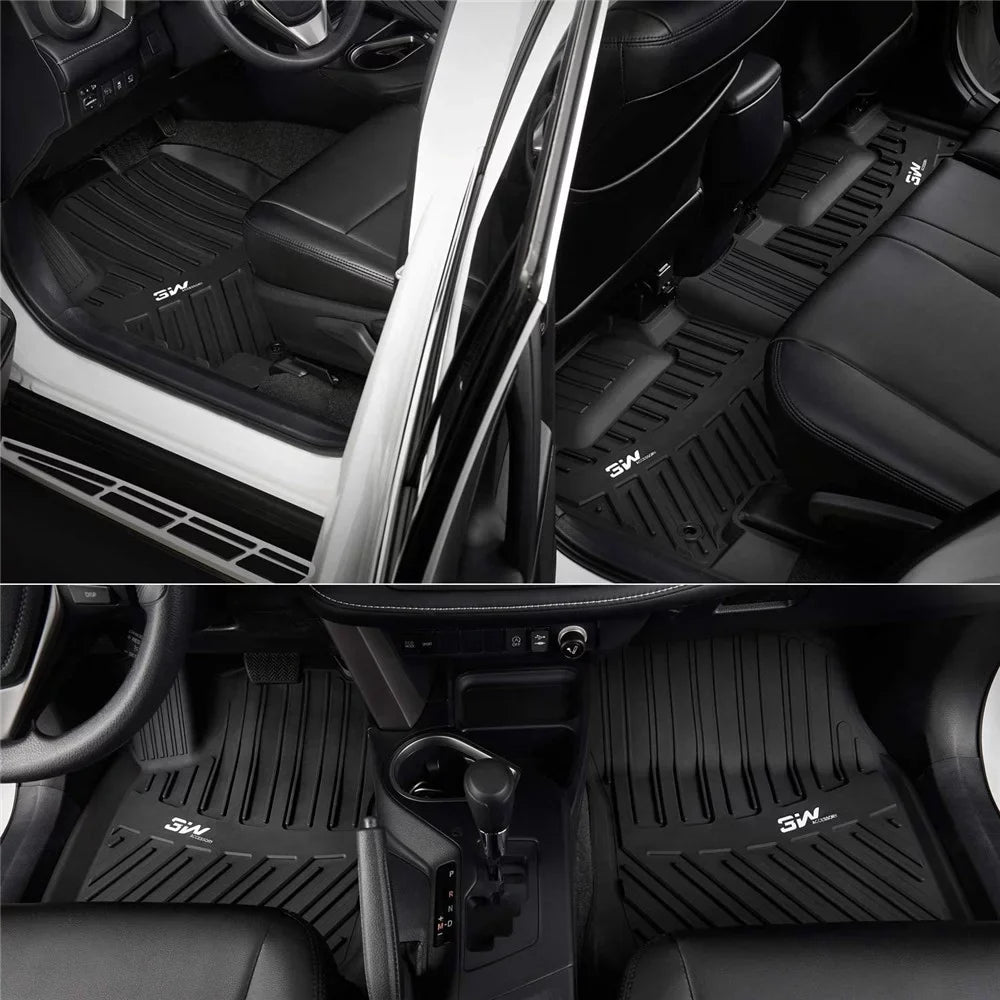3W Floor Mats&Cargo Liner for Jeep Wrangler JL 2018-2021 with subwoofer - All Weather Floor Liners White Logo &Trunk mats for Jeep Wrangler JL Unlimited Jet