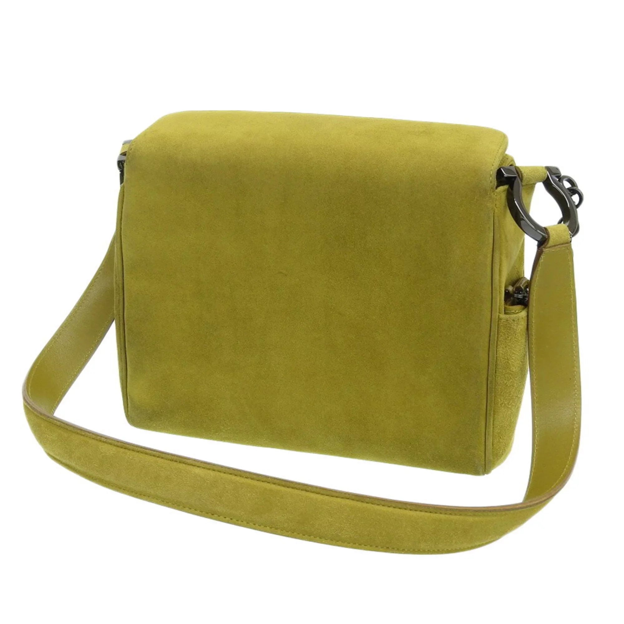Pre-Owned Salvatore Ferragamo SALVATORE FERRAGAMO Gancini One Shoulder Bag Suede Green BC217651 (Good)