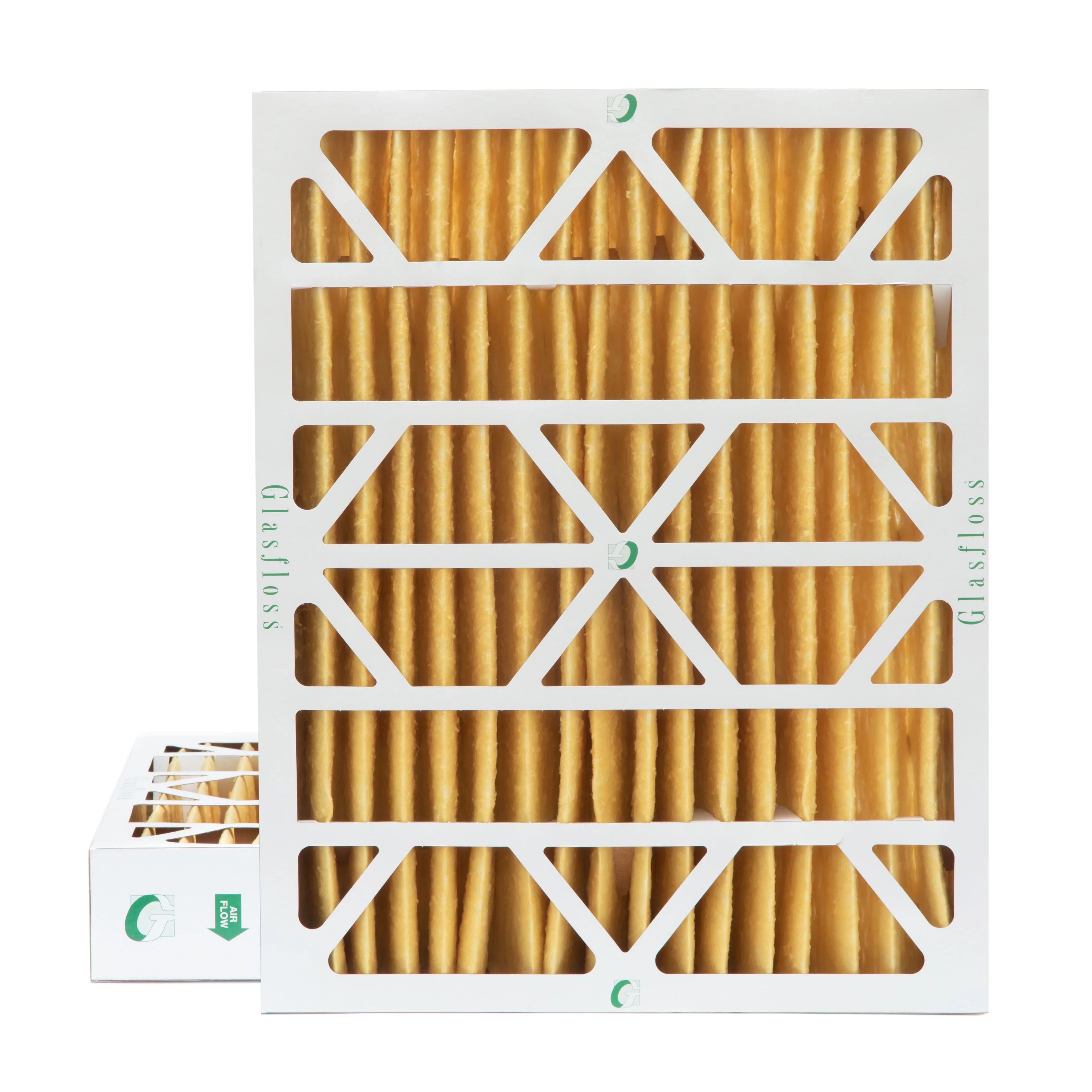 2 Pack of 16x20x4 MERV 11 Pleated 4" Inch Air Filters by Glasfloss. Actual Size: 15-1/2 x 19-1/2 x 3-3/4