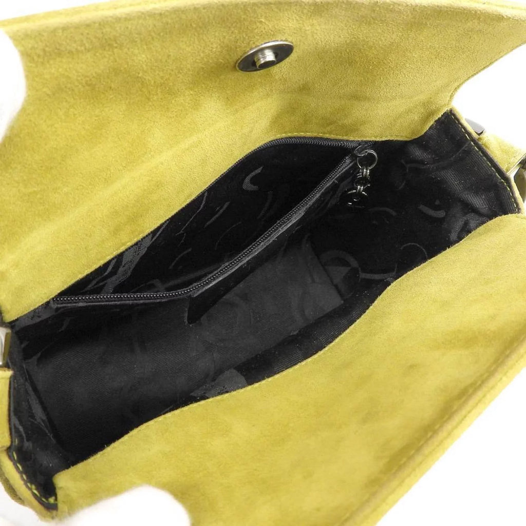 Pre-Owned Salvatore Ferragamo SALVATORE FERRAGAMO Gancini One Shoulder Bag Suede Green BC217651 (Good)