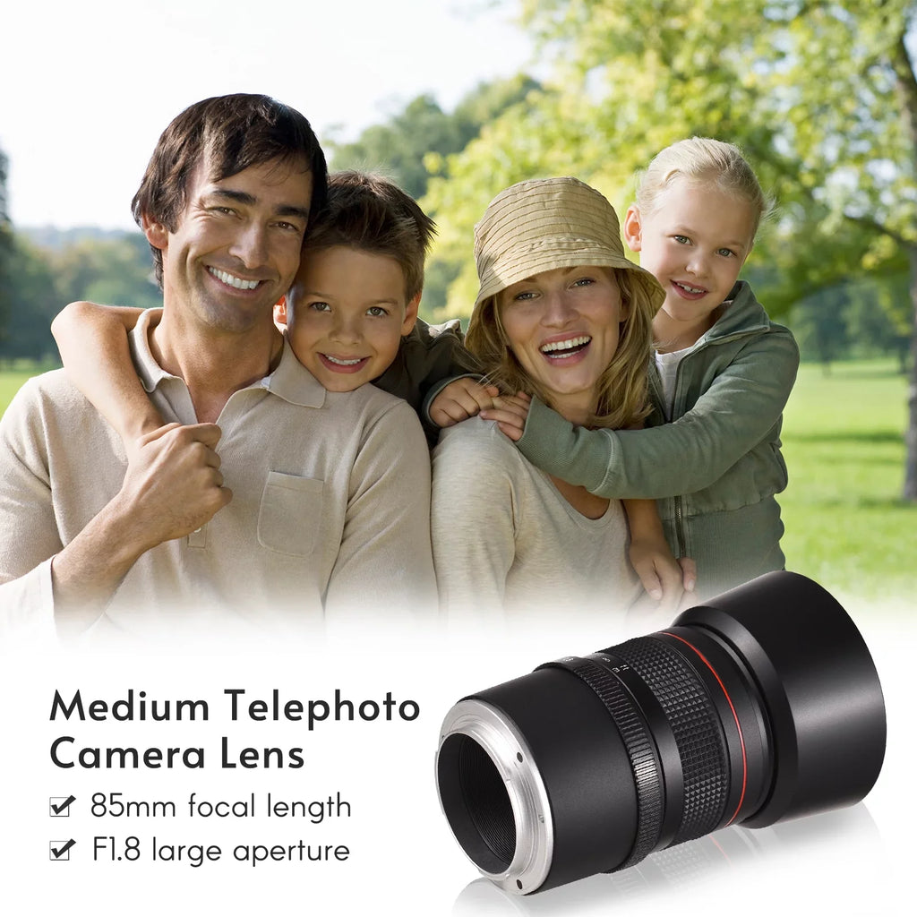 Andoer 85mm F1.8 Medium Telephoto Manual Focus Lens with Large Aperture, Suitable for A7 Series, A9, A6400, A6500, A6300, A6000, A5100 Cameras