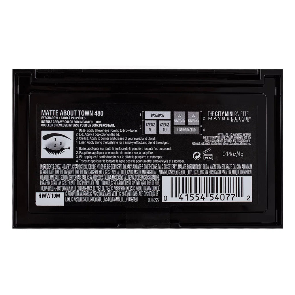 Maybelline The City Mini Eyeshadow Palette Makeup, Matte About Town 0.14 oz (Pack of 3)