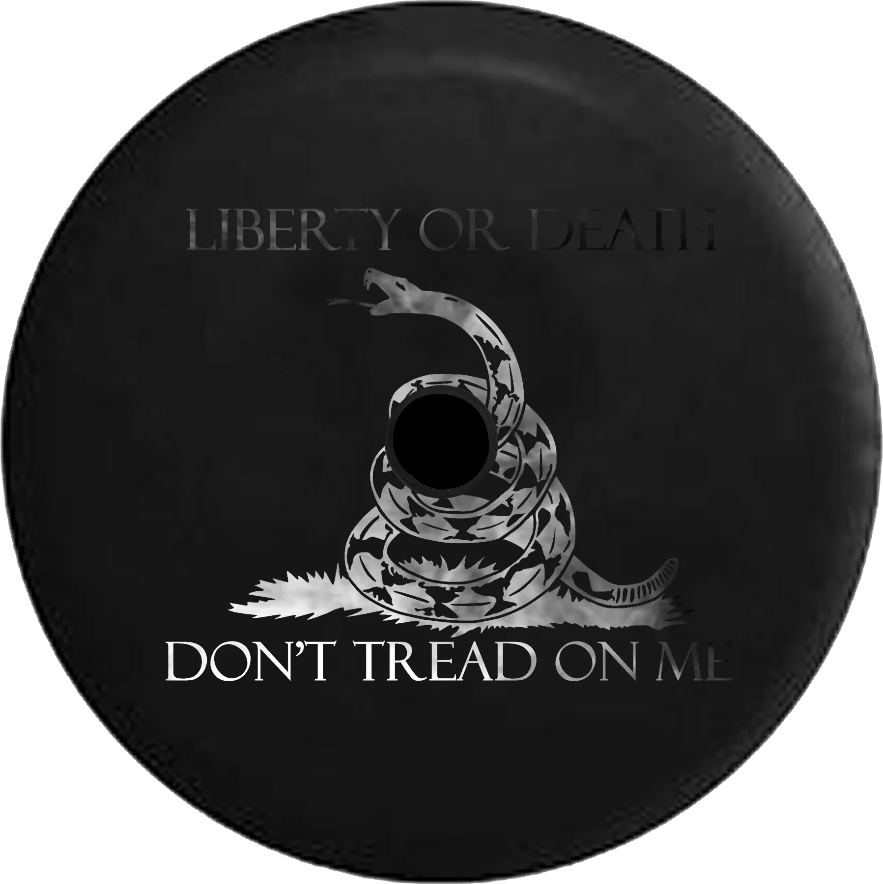 2018 2019 Wrangler JL Backup Camera Liberty or Death Don't Tread on Me Snake Dark Smoke Spare Tire Cover for Jeep RV 32 Inch
