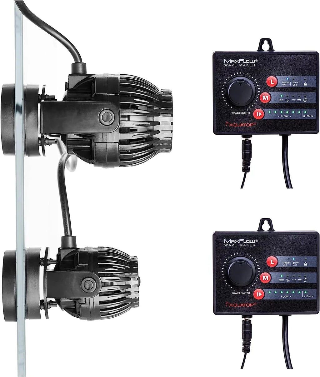 Maxflow DC Wavemaker Pump With Controller, 2,113 GPH – Fits 55-125 Gallon Tanks, Safe For Salt & water Aquariums, Wirelessly Connect 2 Or More Units, Aquarium Pump, MWV-2000