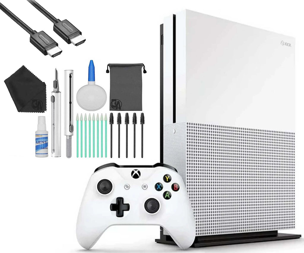 Xbox OneS 1TB Gaming Console White with HDMI Cleaning Kit