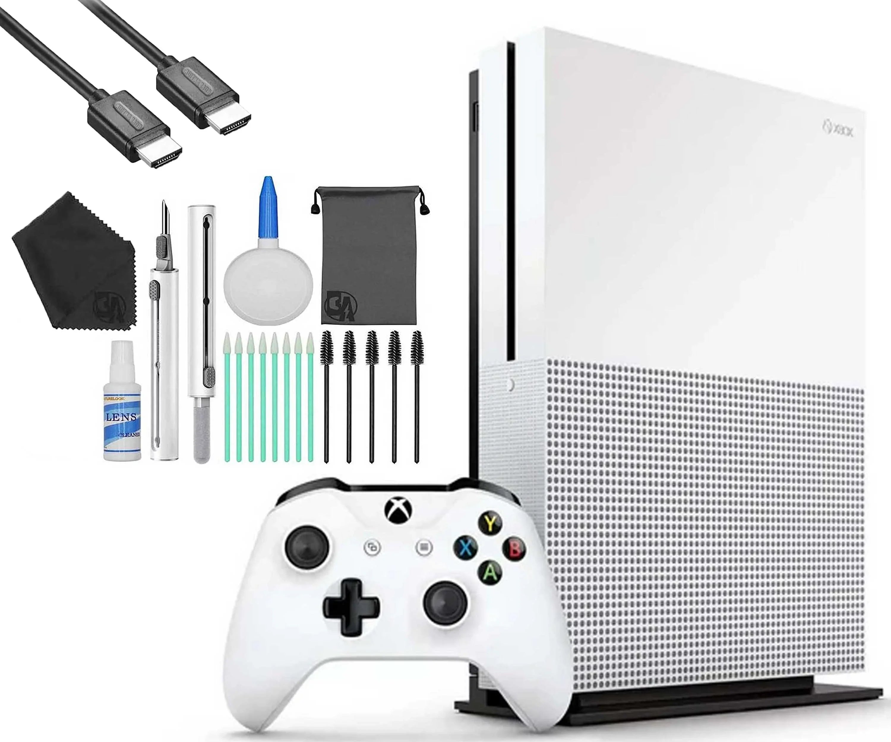 Xbox OneS 1TB Gaming Console White with HDMI Cleaning Kit