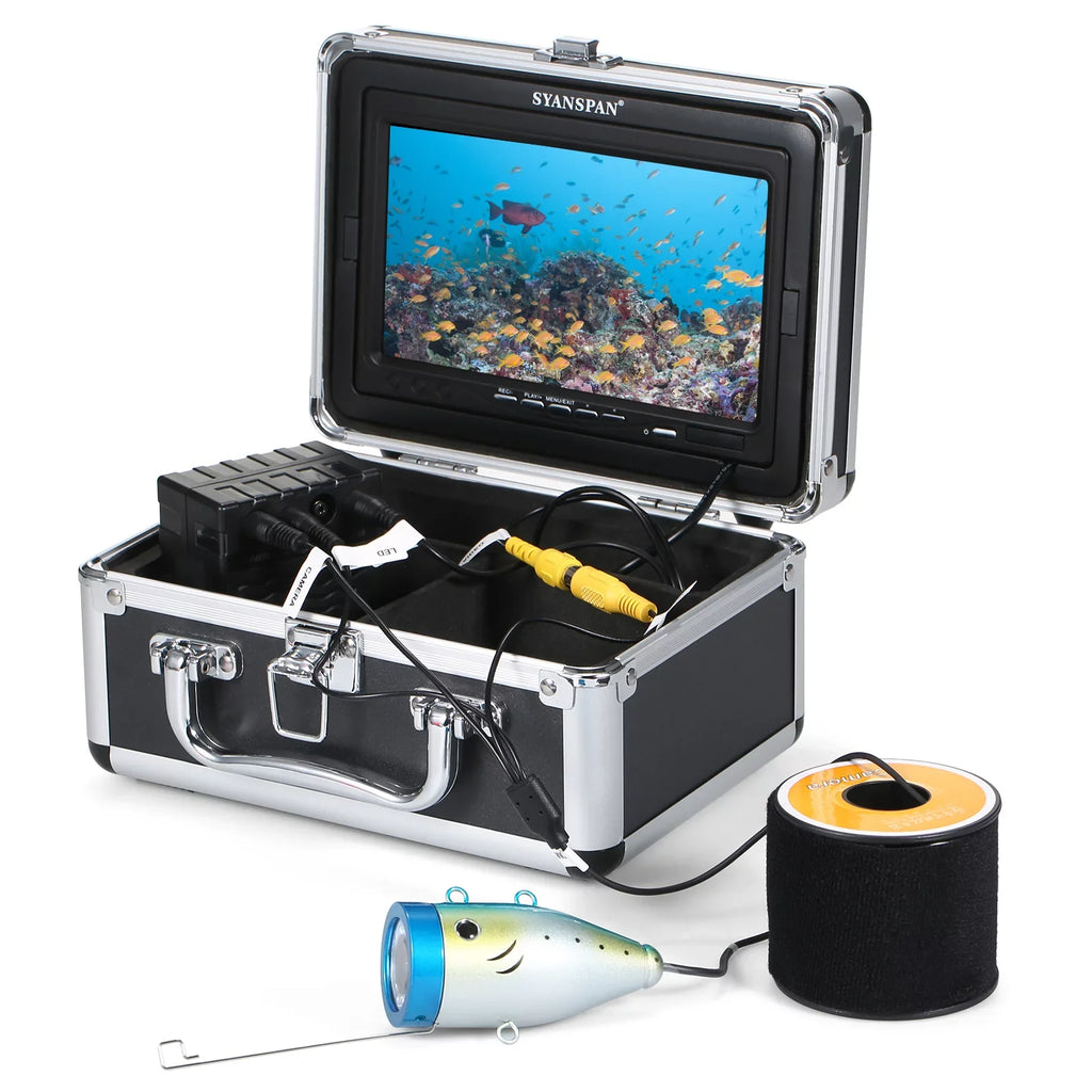 moobody Underwater Fishing Camera Fish Finder with 12LEDs 7Inch/9Inch LCD Display 15M/30M/50M Cable IP68 Waterproof for Sea Lake Boat Ice Fishing