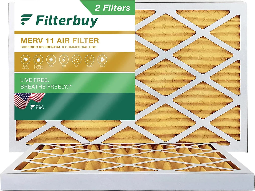 Filterbuy 12x36x2 MERV 11 Pleated HVAC AC Furnace Air Filters (2-Pack)