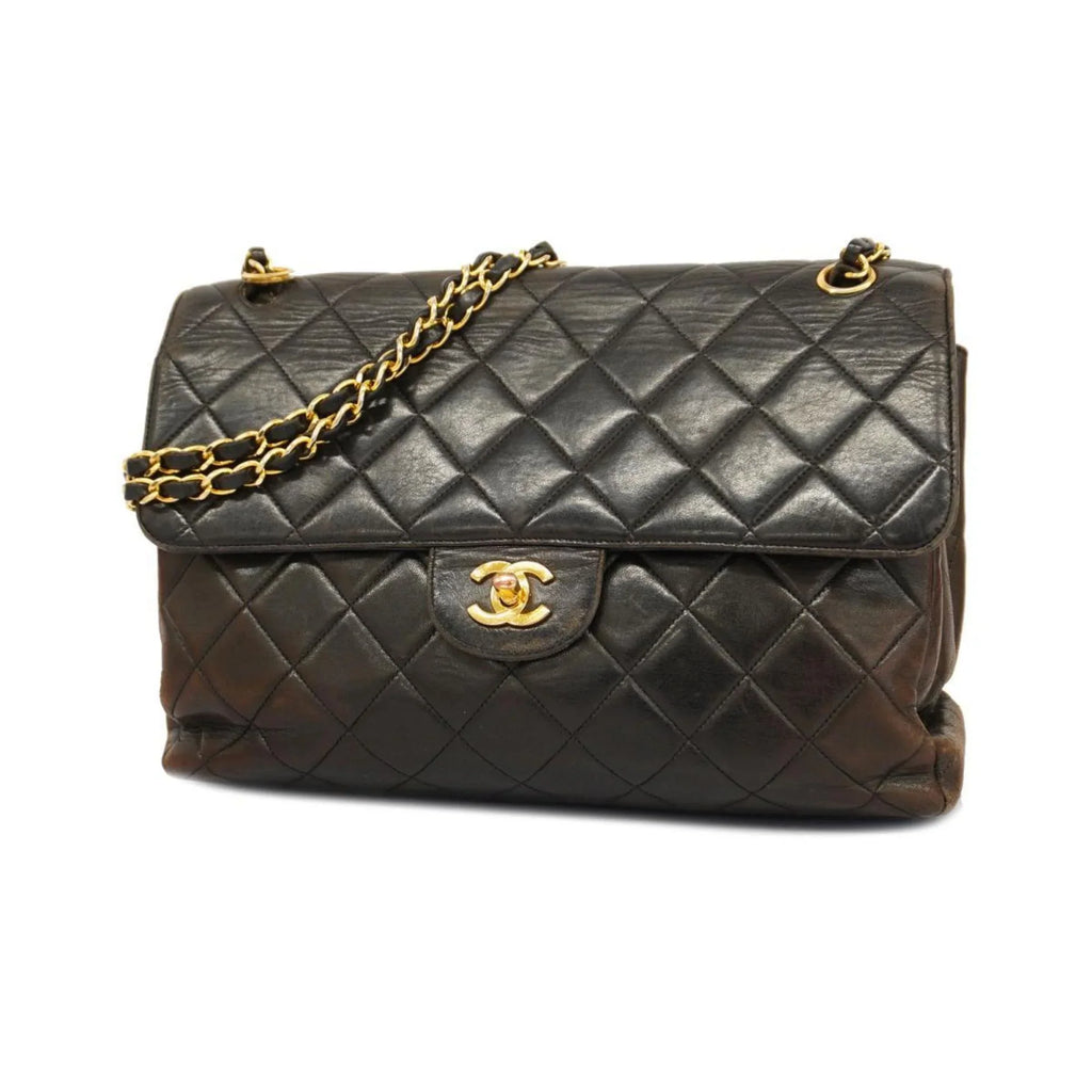 Pre-Owned Chanel Shoulder Bag Matelasse Double Face W Chain Lambskin Dark Women's (Good)