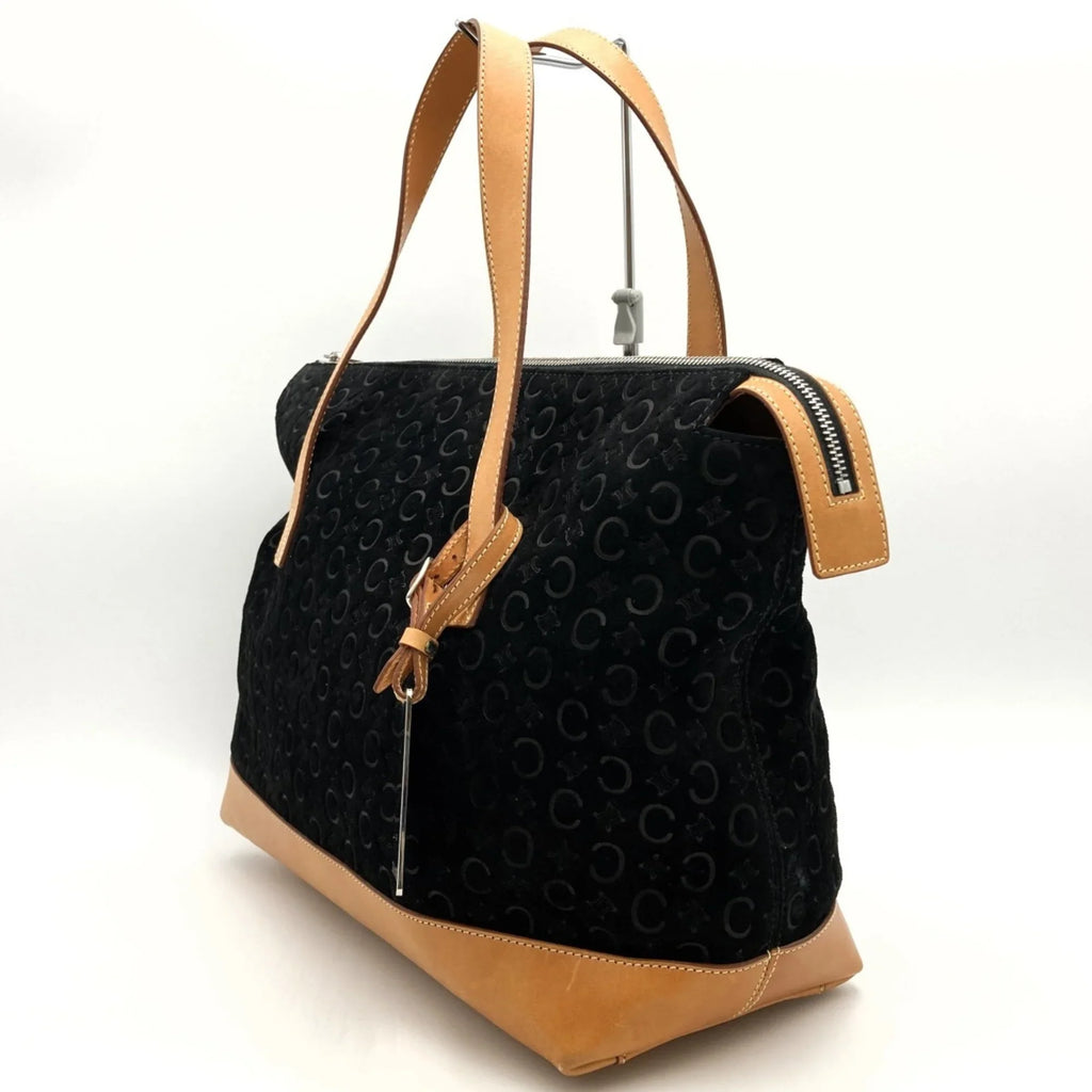 Pre-Owned CELINE C macadam tote bag handbag Ebony suede leather ladies fashion MC00 1 USED (Good)