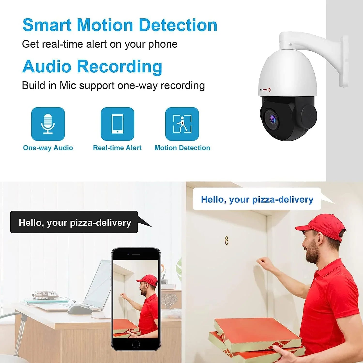 Anpviz 5MP PoE PTZ IP Surveillance Camera 20X Optical Zoom, PTZ IP Security Camera Outdoor Indoor with Mic/Audio, Person Vehicle Detection, IR Night Vision, Metal, Pan 360°/Tilt 90°, IP66 Waterproof