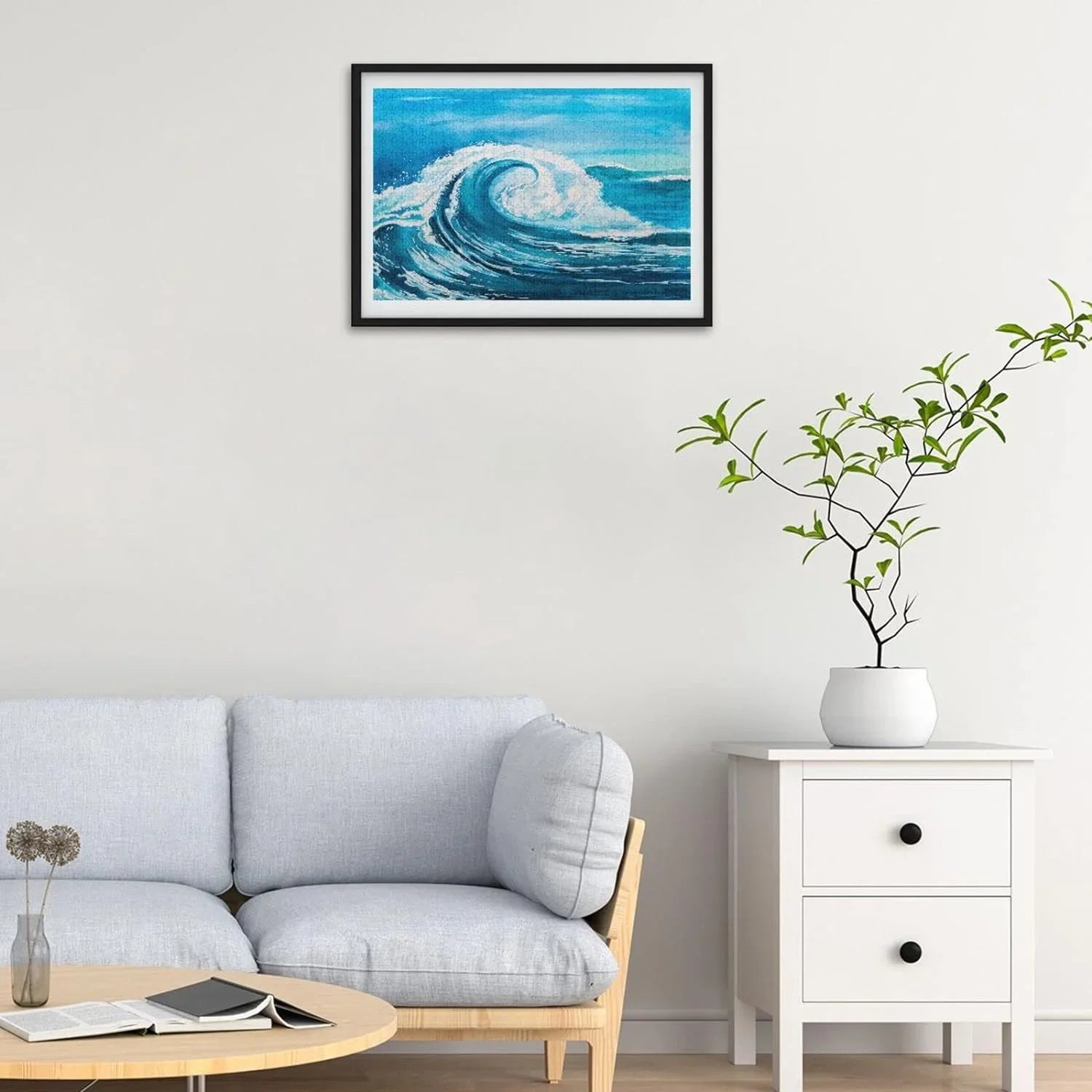 SKYSONIC Sea Waves (5) 1000 Pcs of Irregular Puzzle in a Box, Printed with Colored Letters on Back to Reduce Difficulty, a Happy Time of Cooperation,for Adults and Kids(20.5x14.9In)