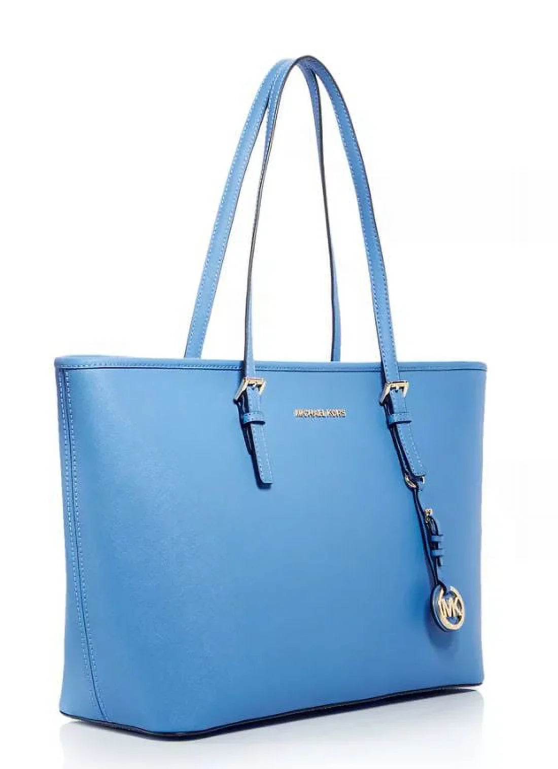 Michael Kors Jet Set Travel Medium Saffiano Leather Top-Zip Tote Bag (STH PACIFI