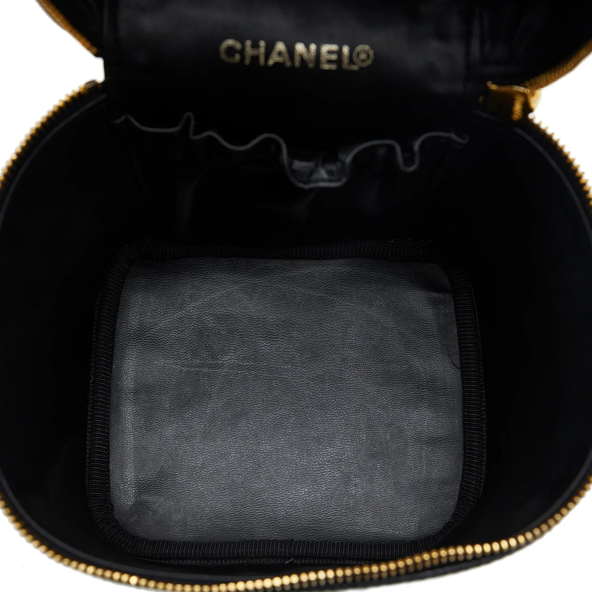 Pre-Owned Authenticated Chanel CC Caviar Vanity Bag Leather Dark Unisex (Good)