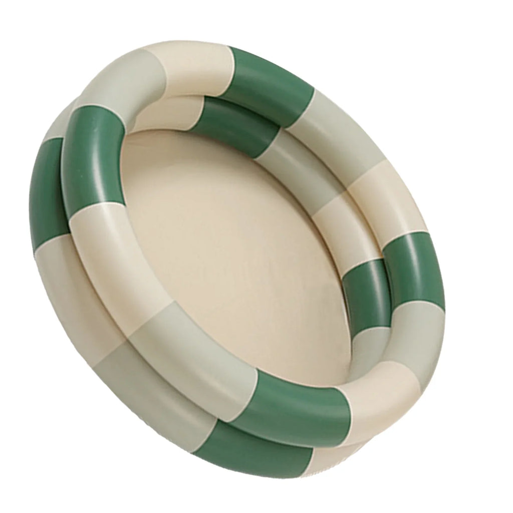 Goldmeet Inflatable Pool Baby Retro Blow Up Swimming Pool Family Cute Style Thickened Water Pool Green Stripe