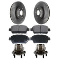 AutoShack Front Wheel Bearing Hub Assembly Brake Rotors Ceramic Pads Kit Driver and Passenger Side Replacement for 2004 2005 2006 2007 2008 2009 Prius 1.5L FWD